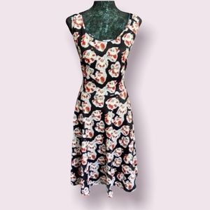 Styleword Sleeveless Cocktail Holiday Dress with Vintage Santa’s